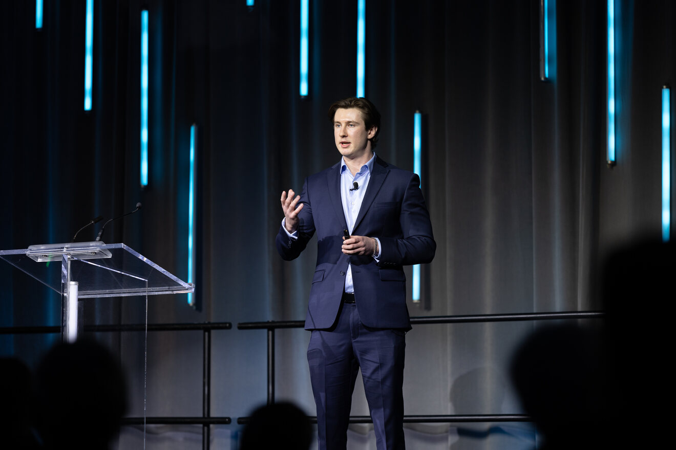 Lance Keddy presenting at the 2026 NBIF Breakthru Live Finale